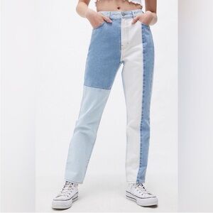 PacSun Eco Hopper Patchwork Colorblock Mom Jeans